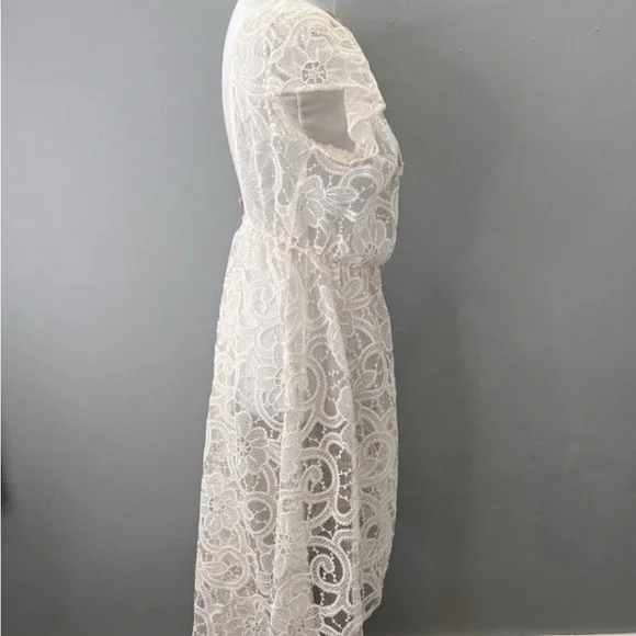 Victorias Secret Dream Angels Lace Kimono Robe sz XS/S Duster Open Front Coverup - Picture 5 of 11